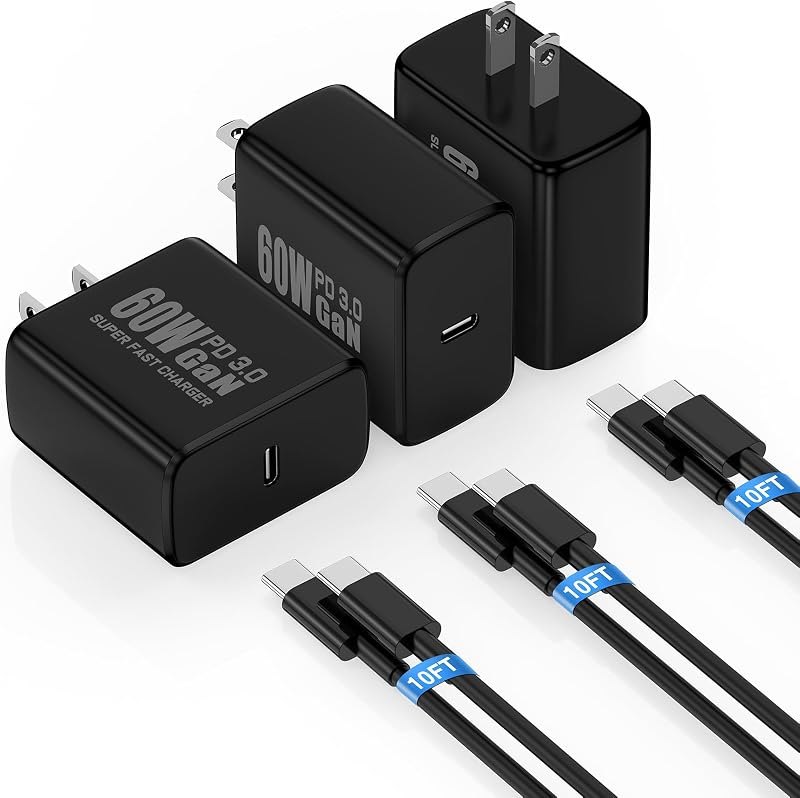 60W Super Fast Charger USBC& 10FT Type C Cable for Samsung Galaxy S26 Ultra — charger for best Samsung Galaxy S26