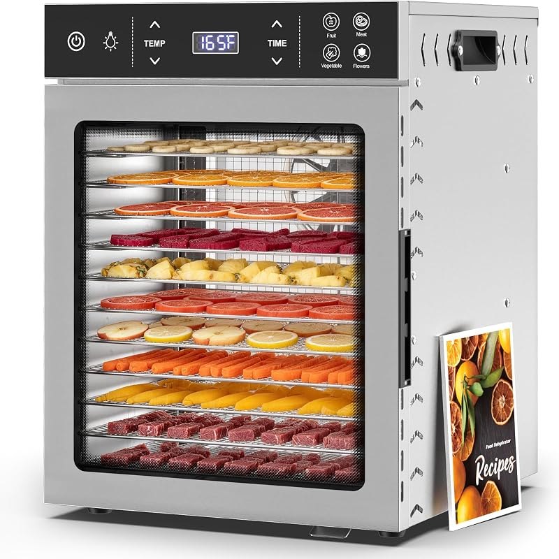 Suteck 800W Food Dehydrator with 12 Trays for Jerky, Fruit, Veg, Meat — food dehydrator for food dehydrator under 30