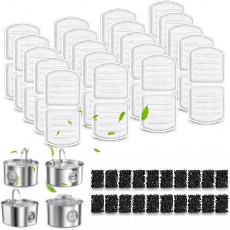SORON 20 Pack Cat Water Fountain Filters Replacement, Compatible with GIOTOHUN/HOOISE/ATMZIQXR/UMOCUOY/IHOUONE