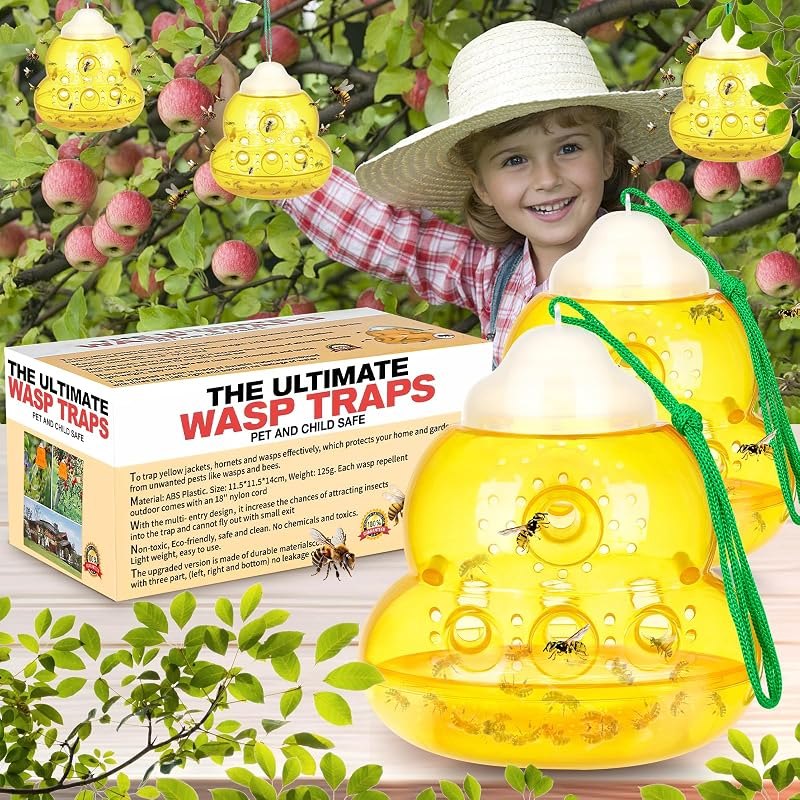 Wasp Trap, Bee Trap Catcher, Outdoor Hanging Wasp Repellent Trap — yellow jacket trap for yellow jacket trap