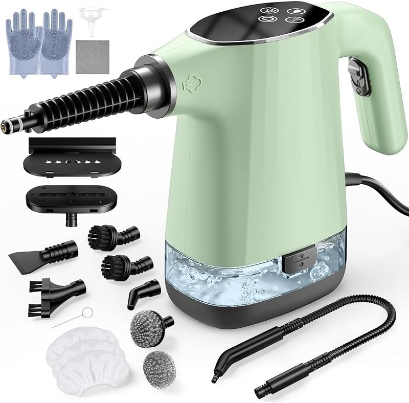 Handheld Steam Cleaner, Portable Steamer for Cleaning with 18PCS Accessories, 12s Fast Heating, Pressurized Steam