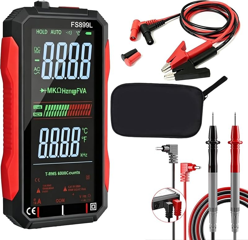 2026 Upgraded FS899L Digital Multimeter, 6000 Counts True RMS Auto-Ranging AC/DC Voltage Tester, NCV Capacitance