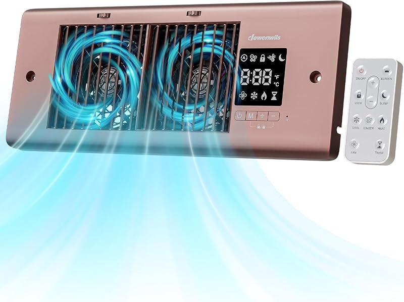 DEWENWILS Quiet Register Booster Fan, 4" x 12", 140 CFM, Remote Control