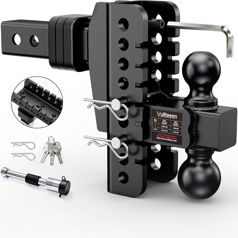 Drop Hitch Fits 2 Inch Receiver Only, 6 Inch Adjustable Trailer Hitch — trailer-hitch-heavy-duty for trailer hitch no