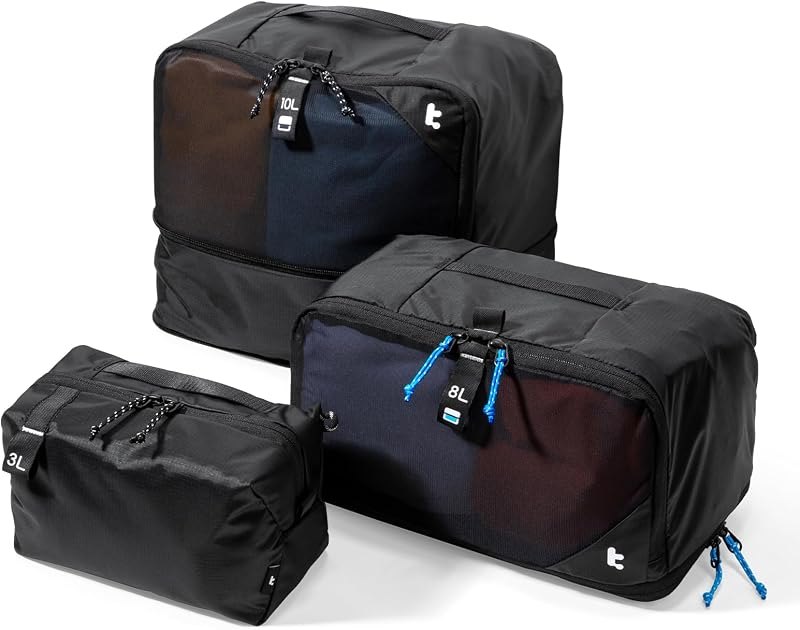 tomtoc 3 Set Packing Cubes for Travel, Compression Expandable Organizers — set for best packing cubes travel compact