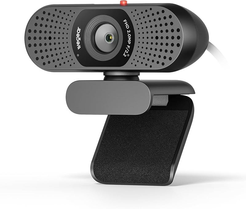 wegear Full HD 1080p Webcam for PC, Laptop & Desktop, Built-in Dual Microphones, Privacy Cover, 85°FOV, Fixed Focus