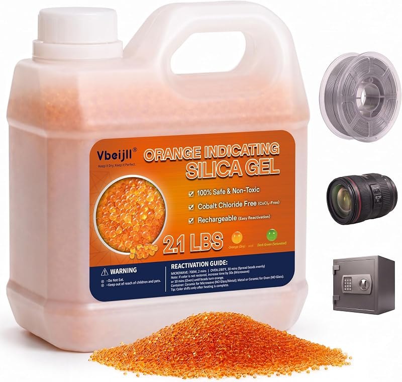 (2.1 LBS) Orange Indicating Silica Gel Desiccant Beads — pond-leak-sealer-amazon for pond leak sealer compact small
