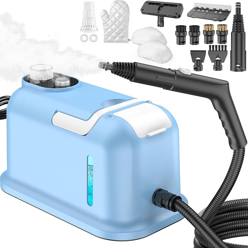 60.87oz Heavy Duty Steam Cleaner, 10s Rapid Heating Handheld Steamer for Whole Home, Car, Grout & Tile — handheld