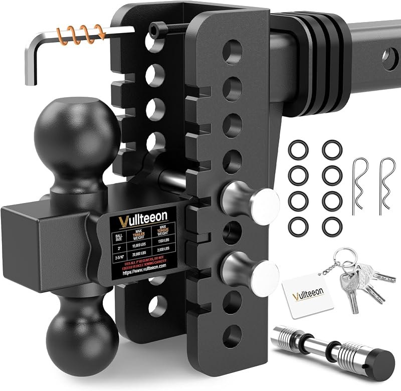 Drop Hitch (for 2.5 Inch Receiver), 6in Adjustable Trailer Hitch — trailer-hitch-heavy-duty for trailer hitch no