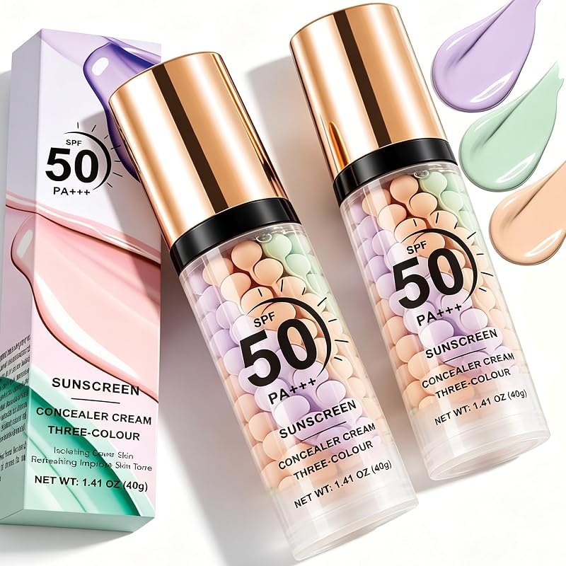 2PCS 3 In 1 Primer for Face Before Makeup,Sunscreen Isolation Cream, SPF 50 — Makeup and SPF that will not break y for