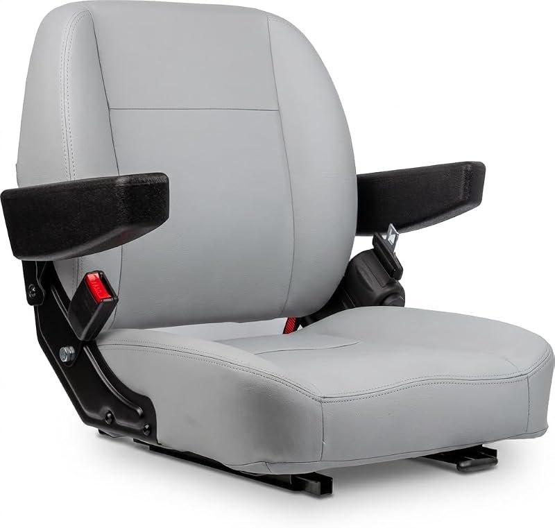 SEATIN Universal Grey Tractor Seat,with Micro Switch,Armrest and Safety Belt,For Scag Ferris Hustler Gravely Bad Boy