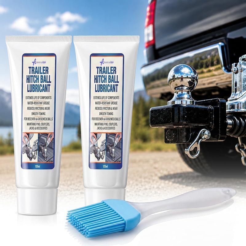 2 Pack Trailer Hitch Ball Grease, 4 Oz Each, with Silicone Basting Brush — trailer-hitch-no-leak for trailer hitch no