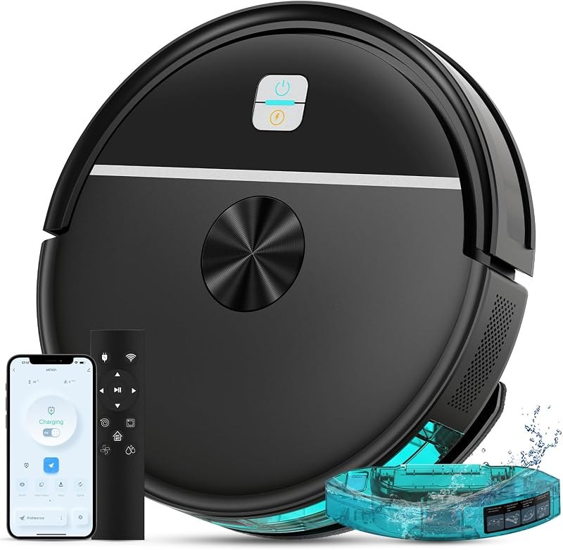 Robot Vacuum and Mop Combo,3500Pa Powerful Suction, with Wi-Fi/App/Remote,2 in 1 Mopping Robot Vacuum Cleaner,Dustbin