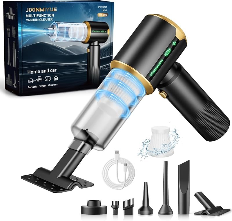 Cordless Car Vacuum Cleaner: 7-in-1 & 16000Pa Strong Suction - Blackish — handheld for best robot vacuum