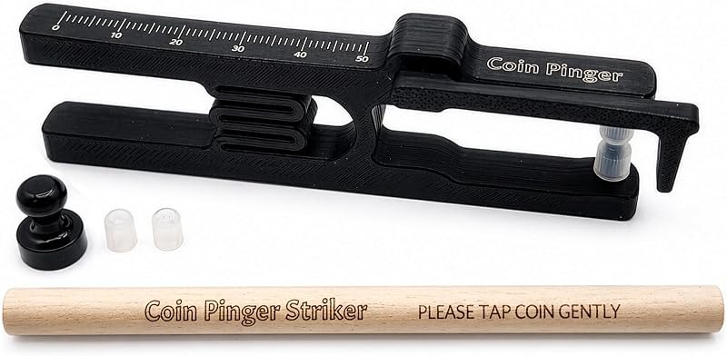 Coin Pinger Deluxe Kit, Acoustic Silver & Gold Ping Test for Coins or Bullion, Pocket Ping Test with Built-in Striker