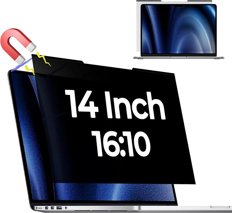Magnetic Laptop Privacy Screen for 14 Inch 16:10 Aspect Ratio — laptop privacy screen 14 kit for laptop privacy screen