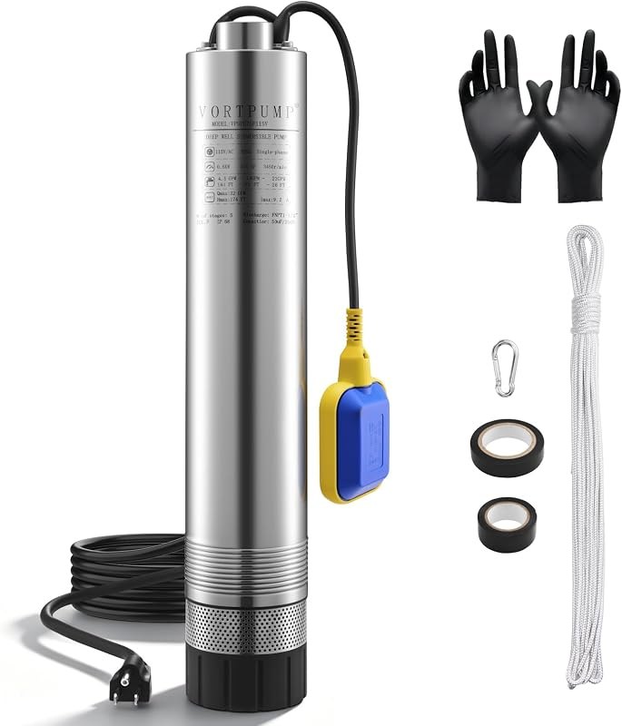 Submersible Deep Well Pump 3/4HP 4" for Septic Tank Drainage