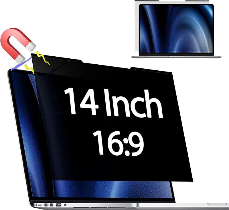 Magnetic Laptop Privacy Screen for 14 Inch 16:9 Aspect Ratio — laptop privacy screen 14 refill for laptop privacy