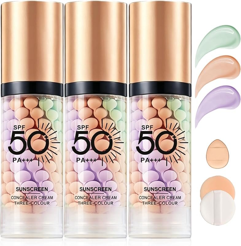 3PCS 3 In 1 Primer for Face Before Makeup,Color Correcting Primer — Makeup and SPF that will not break y for makeup