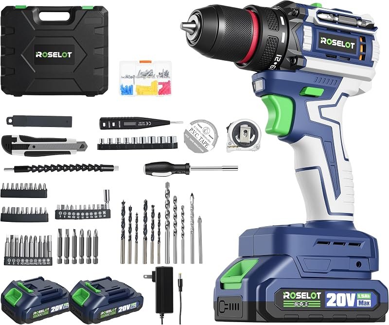 20V Brushless Cordless Drill Set, 531 In-lb Torque, 2x1.5Ah Batteries & Tool Box Included, Compact Power Drill Kit for