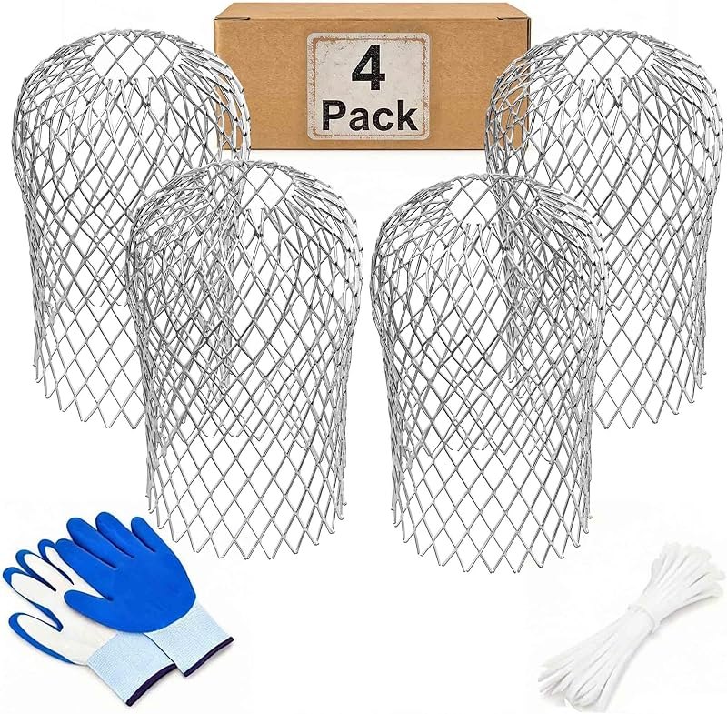 4 Pack Upgrade Gutter Downspout Guards, Heavy Duty Expandable Aluminum Gutter Filter, Leaf Gutter Downspout Screen for
