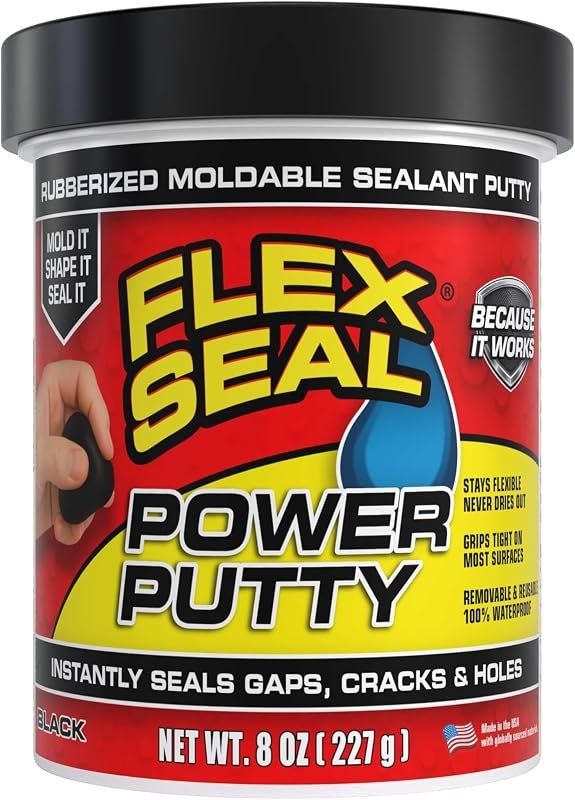 Flex Seal Power Putty, Moldable Waterproof Rubberized Sealant, Instantly Fills Gaps, Cracks, or Holes, Removable
