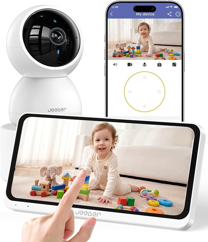 6.5" Large Touchscreen,4MP Camera, Wifi Baby Monitor,APP&Mnonitor control — wifi for best baby monitor best rated