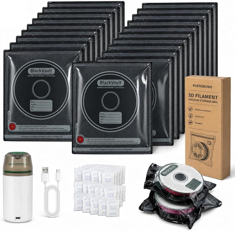 25-Pack 3D Printer Filament Storage Bags Kit with Auto Vacuum Pump — vacuum storage bags amazon for vacuum storage bags