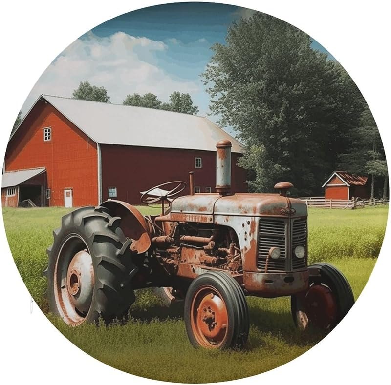 Company Farm Tractor Round Memory Foam Seat Cushion with Removable Polyester Cover, Soft Breathable Slow Rebound