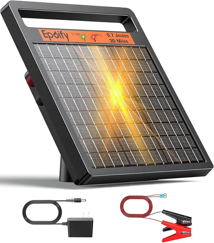 Solar Electric Fence Charger 0.7J for Poultry Livestock, 30 Mile — electric-fence-charger-pack for electric fence