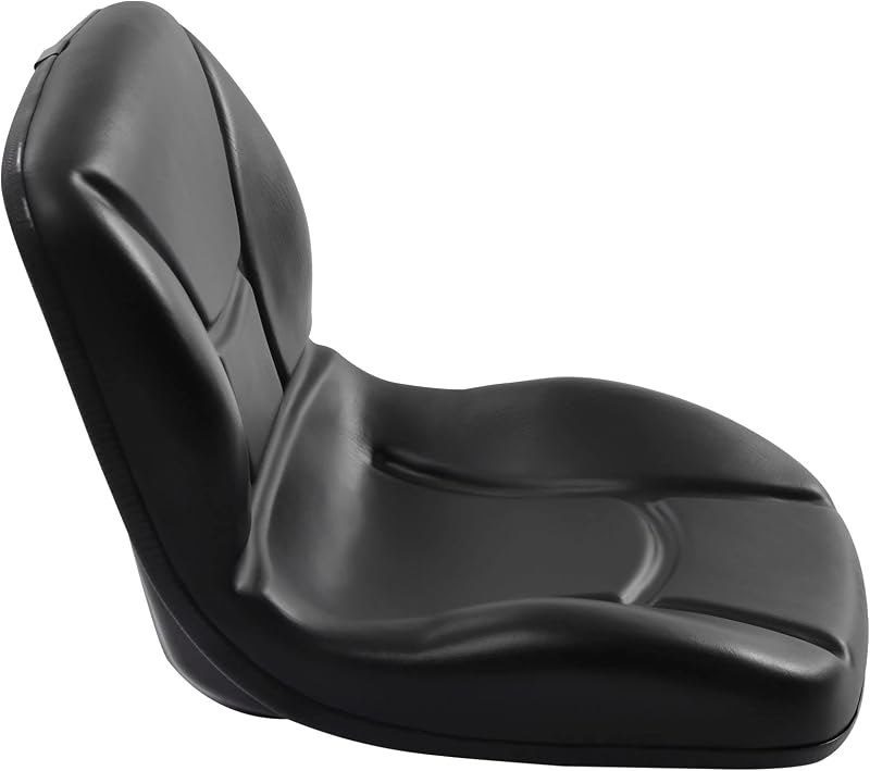 Universal Tractor Forklift Seat, PVC Padded Compact Bucket Seat Replacement, Heavy Duty Contoured Cushion with