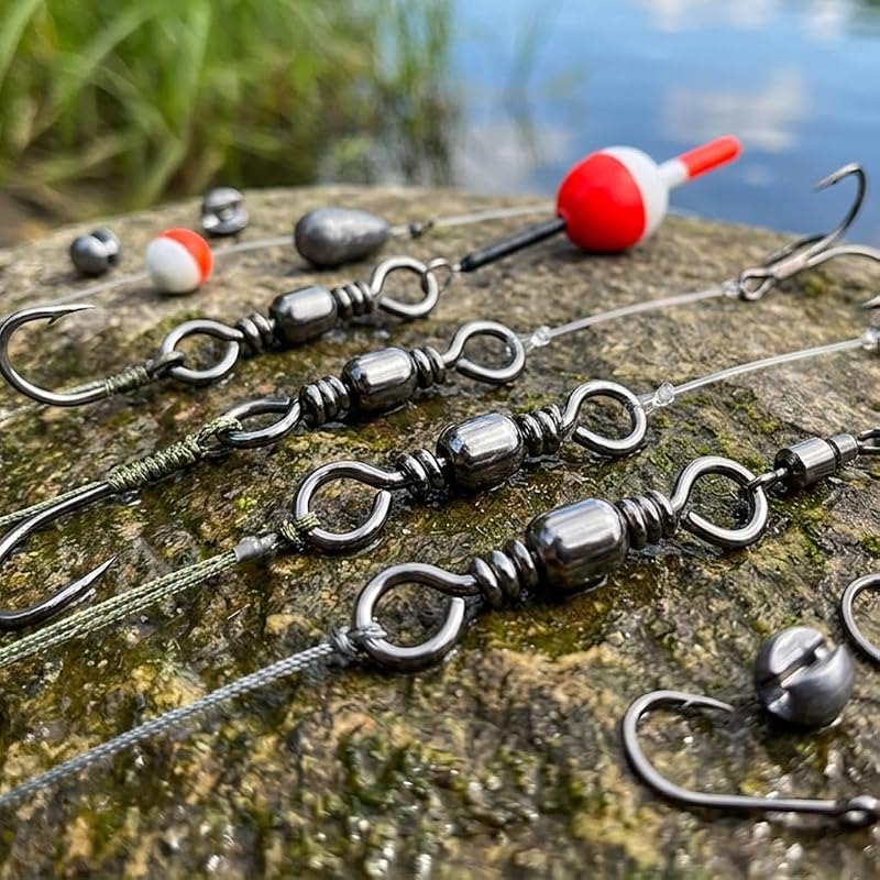 40-Piece Stainless Steel Rolling Fishing Swivels, Smooth Rotating Barrel Swivel Connectors, Essential Fishing Gear for