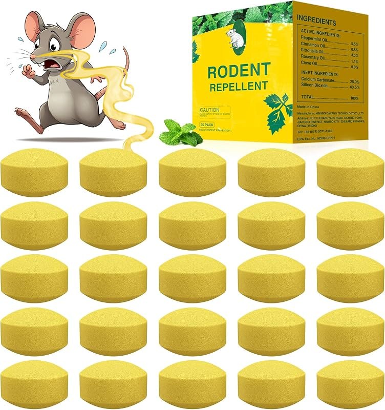 Mouse Rodent Repellent, 25 Pack Peppermint Oil Mouse Traps — no see mouse trap amazon for no see mouse trap