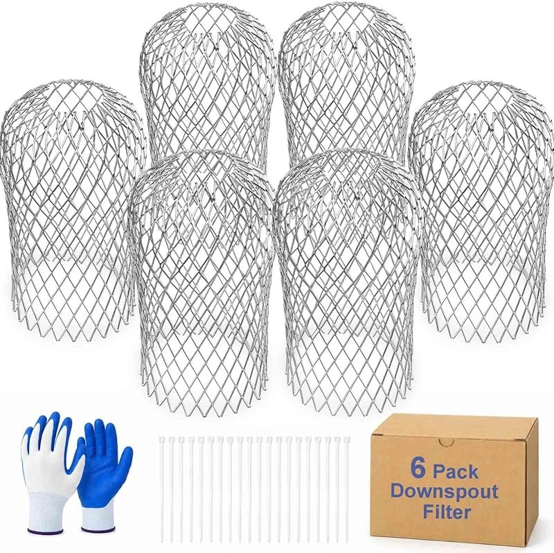 6Pcs Gutter Downspout Guard Filter Kit Expandable Aluminum Mesh — gutter guard kit for gutter guard under 30 budget