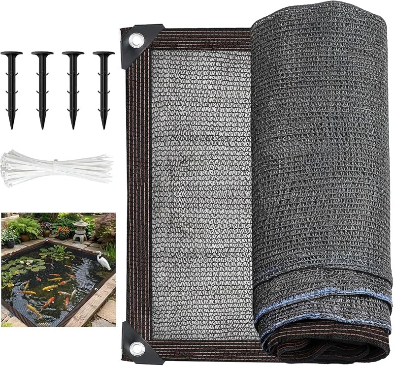 Pond Netting, 16.4ft x 19.7ft Pond Net Cover for Outdoor Ponds — pond-netting-no-leak for pond netting under 30 budget