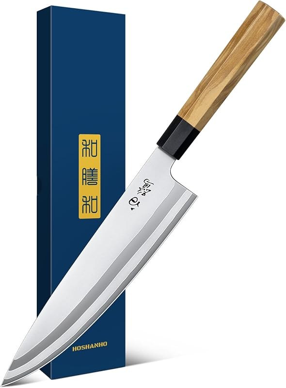 HOSHANHO 8 Inch Chef Knife,Ultra Sharp Kitchen Knife with Ergonomic Handle — 8 inch for best chef knife travel compact