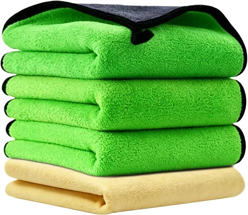 4PCS Microfiber Cleaning Cloth - Premium Microfiber Towels & Chamois Cloth — microfiber cleaning cloth kit for