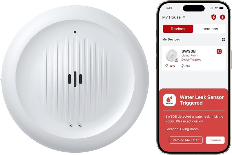 X-Sense Wi-Fi Water Leak Detector & Freeze Alarm, No Hub Required, 1-Pack — water leak detector no leak for water leak