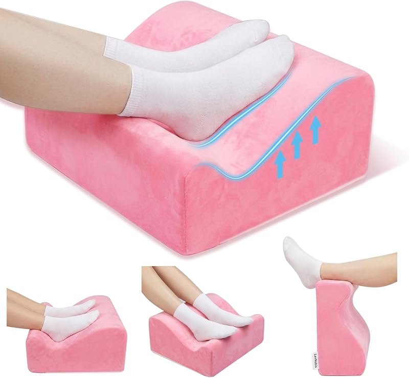 Work Foot Rest Under Desk,Ergonomic Footrest & Washable Cover Pink — footrest for best standing desk accessories