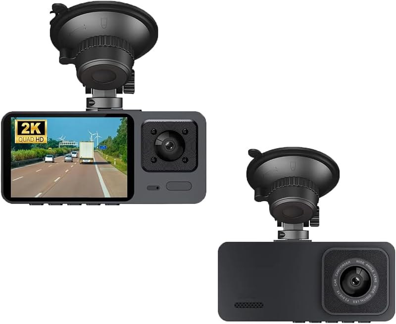 2K Dash Camera Front and Inside Dash Cam for Car Security 1080P Video Recorder with Audio Plug and Play, WDR, Night
