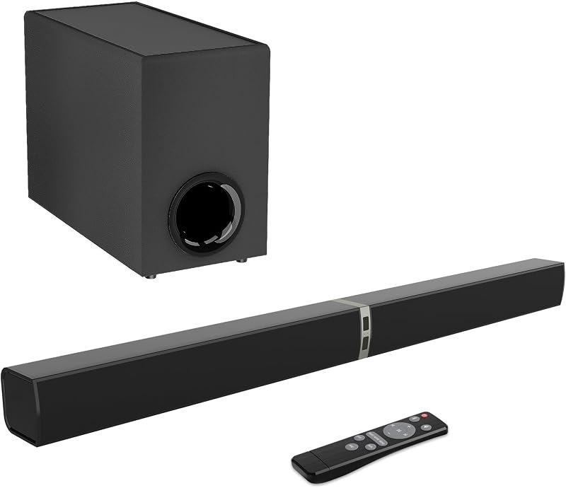 Sound Bar with Subwoofer,120W Sound Bar Bluetooth 5.3 Soundbar Surround Sound System, Detachable Home Theater Speaker