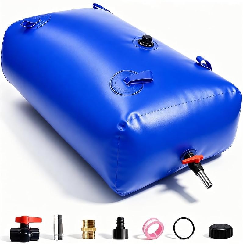 30 Gallon Water Bladder Tank, 2000D PVC Portable Water Storage Bag Blue — poly-stock-tank-no-leak for poly stock tank