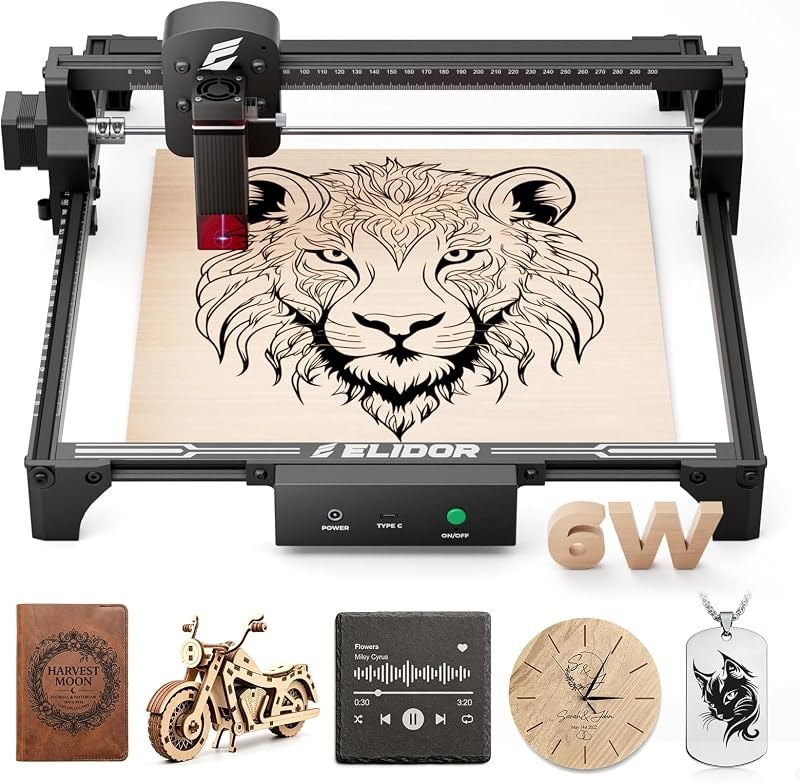 ELIDOR 6000mW Laser Engraver and Cutter Machine — enclosure for best beginner laser engraver best rated