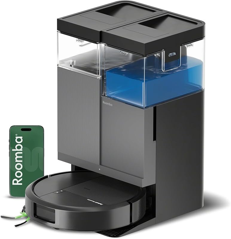 Roomba Plus 415 Robot Vacuum & Mop Combo, 20,000Pa Suction, 90 Days Self-Emptying, Multifunction Dock, Self-Cleaning &
