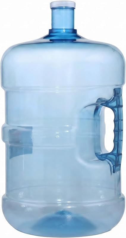 5 Gallon Water Bottle Jug, Reusable BPA Free Container with Handle Blue — water storage container 5 gallon rep for