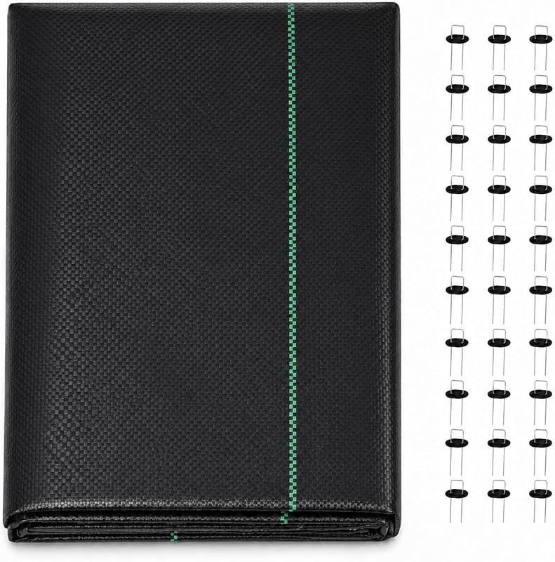 Heavy-Duty Weed Barrier Landscape Fabric, 3.3 x 33 ft (109 Sq. Ft.), 3 oz Woven Ground Cover for Garden and