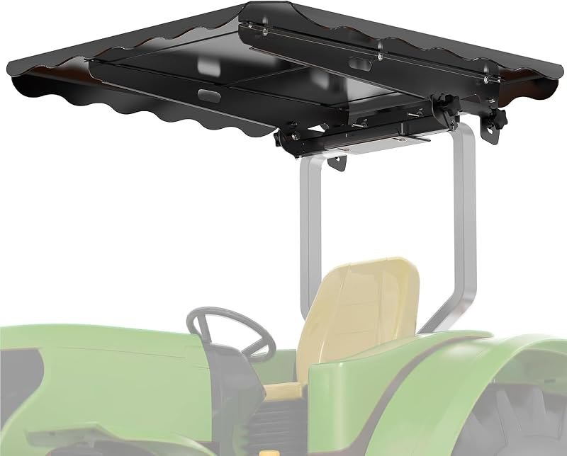 GARVIN Tractor and Mowers Canopy for ROPS 42-1/8" X 37-3/8"- High-Density Thermoplastic Mowers Umbrella (Will Add
