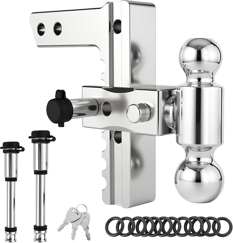 Adjustable Trailer Hitch for 2.5 inch Receiver,8 inch Rise/Drop Hitch