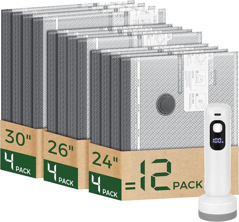Vacuum Storage Bags with Cordless Digital Pump - 12 Combo — vacuum storage bags for vacuum storage bags under 30 budget