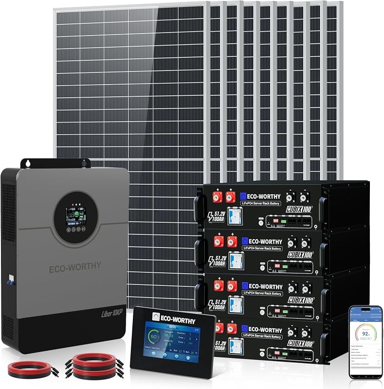 ECO-WORTHY 10KW Output Off Grid Solar System Complete Kit：10KW 120V/240V Output Split Phase Inverter — Off Grid for